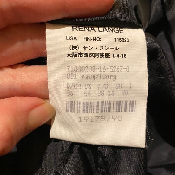 RENA LANGE Navy Polka Dot Sleeveless Dress Size 6 - Picture 8 of 9